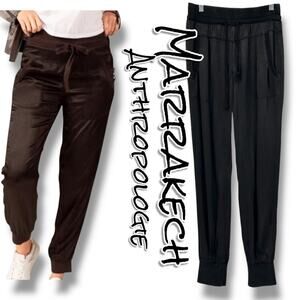 Marrakech Anthropologie Liam Silky High Rise Jogger Pants Charcoal Gray Women XS
